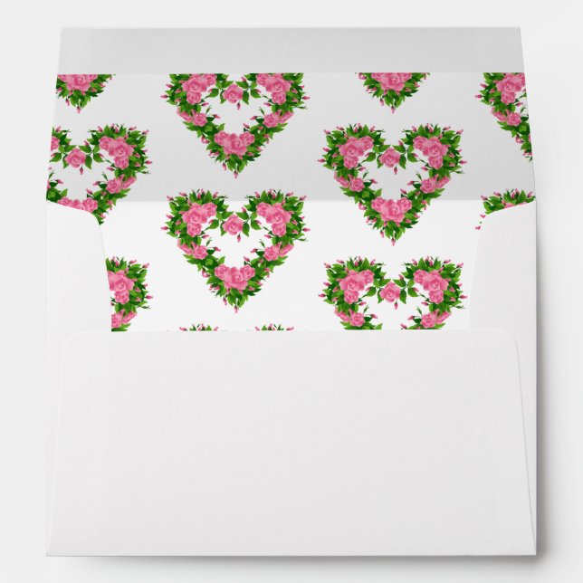 Card Envelope-Rose Hearts Envelope (Back (Bottom))