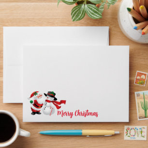 Card Envelope Santa & Snowman