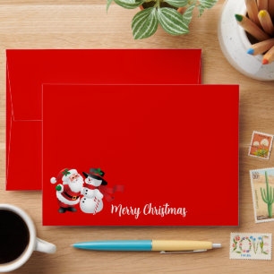 Card Envelope Santa & Snowman