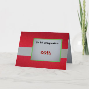 Card - Es tú cumpleaños - Red/Grey/Green