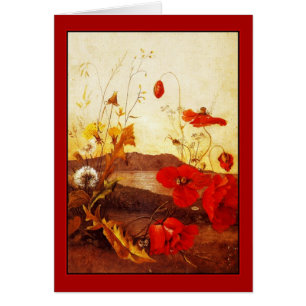 Card Famous Artists 'Poppies' oil on canvas