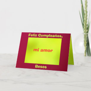 Card - Feliz Cumpleaños, mi amor - Roja y amarilla