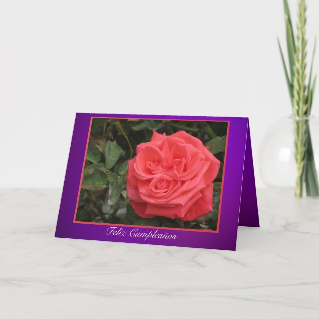 Card - Feliz Cumpleaños - Rosa rosa (Front)