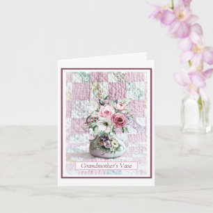 Card; Folded Thinking of You Grandmother's Vase Card