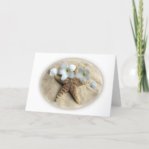 Card for any event - sand with beach objects