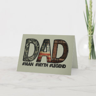 Card for Dad; birthday; father's day; camo; USA;