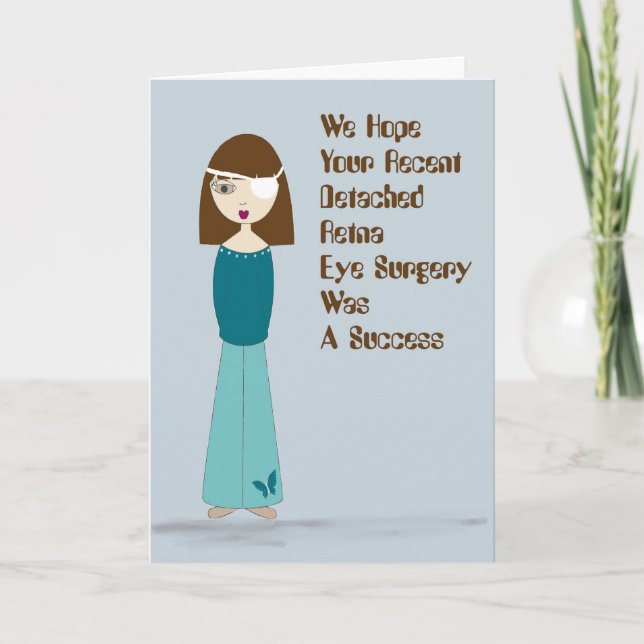 Card for Detached Retina Surgery Lady with Patch (Front)