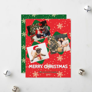 CARD FOR MERRY CHRISTMAS GREETING WITH 3 PHOTOS 