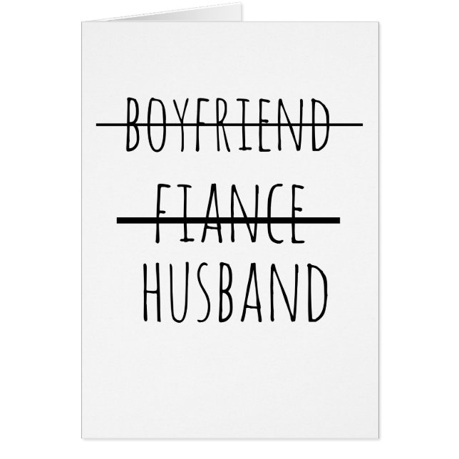 card from bride, from bride to groom, new husband (Front)