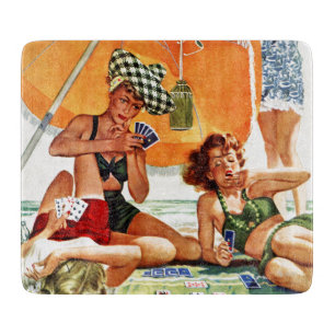 Card Game at the Beach by Alex Ross Cutting Board