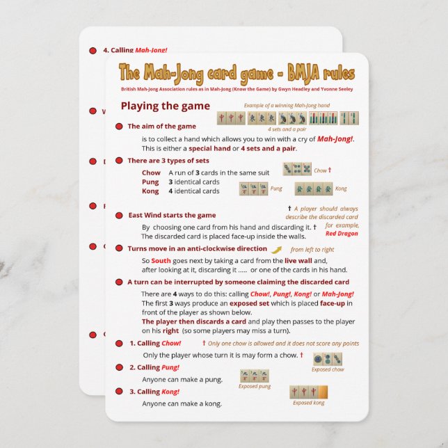 Card Game rules – Playing the game  (1) (Front/Back)