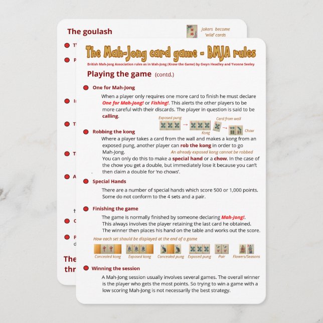 Card Game rules – Playing the game  (2) (Front/Back)
