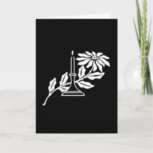 Card - Greeting - Candle and Flower Graphic