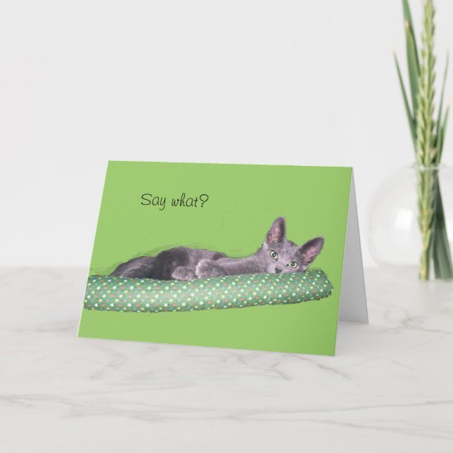 Card - Greeting - Gray kitten (Front)