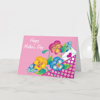 CARD Happy Mother's Day Pansies in Basket