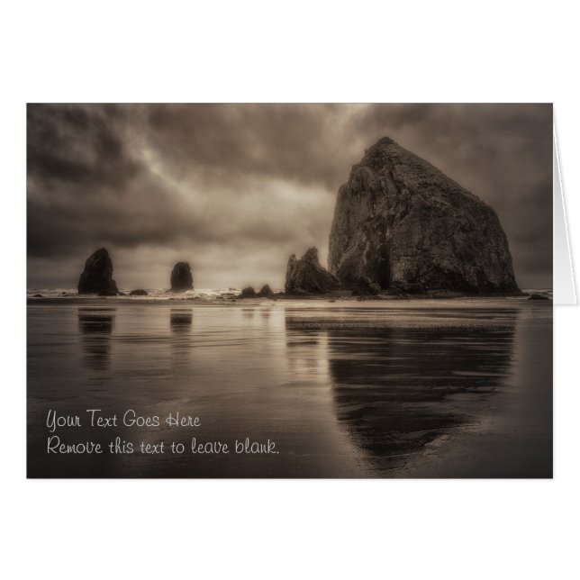 Card: Haystack Rock And Needles Toned (Front Horizontal)