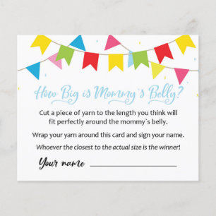 CARD How big is Mummy's Belly? Baby Shower Game