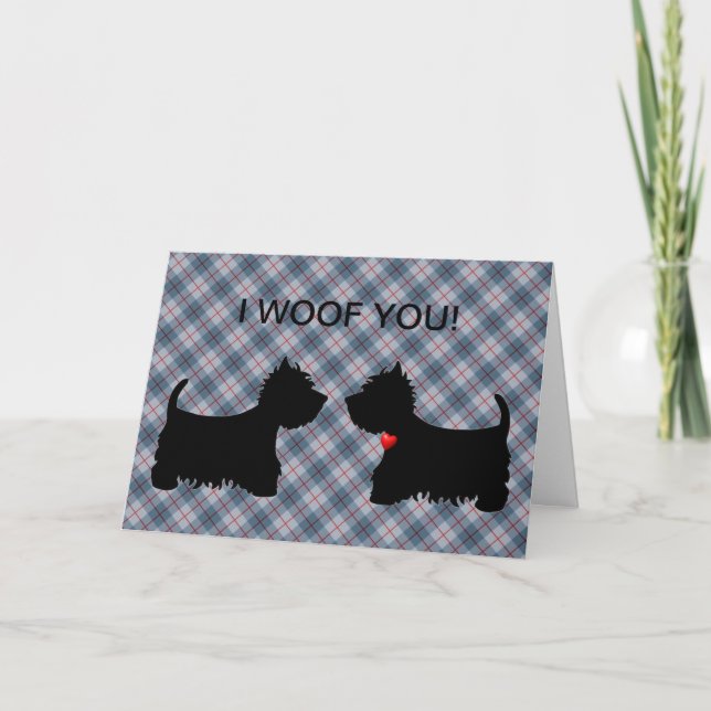 Card - I WOOF YOU! Two Scottie Dogs (Front)