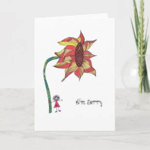 Card - I'm sorry with sunflower