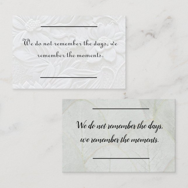 Card insert - Sympathy - Condolence 3 (Front/Back)