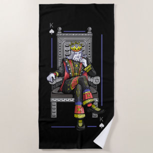 Card King Beach Towel