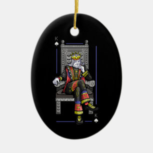 Card King Ceramic Ornament