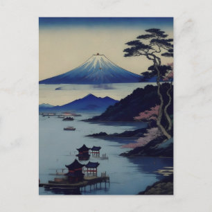 Card - Lake, Pine, and Mountain - Japan