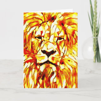 Card Lion Vibrant Art