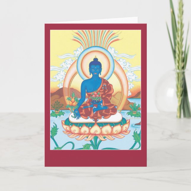 CARD Medicine Buddha - with explanation and mantra (Front)