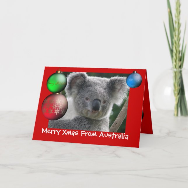 Card Merry Xmas From Australia Koala (Front)