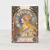 Card: Mucha - Zodiac - La Plume