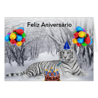 Card of Anniversary White Tiger