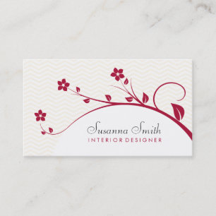 Card of group with red flowers and chevrón