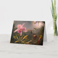 Card: Orchid and Hummingbirds