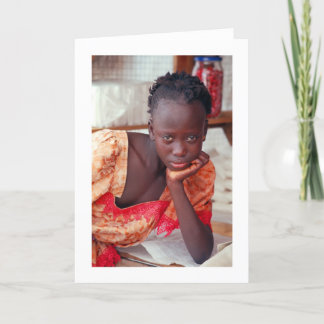 Card, Pensive Child at Home, Banjul, Gambia Card