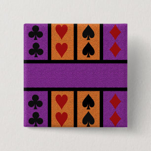 Card Player button, customise 15 Cm Square Badge