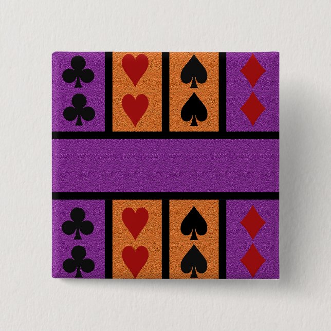 Card Player button, customise 15 Cm Square Badge (Front)
