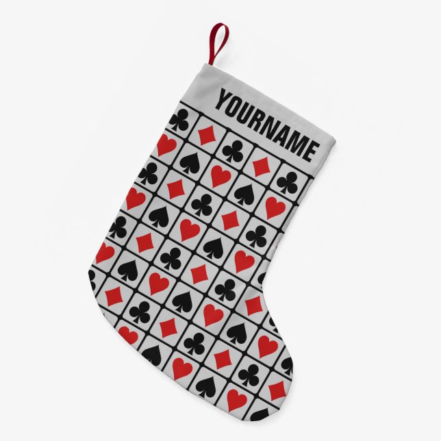 Card Player custom Christmas stocking (Front (Hanging))