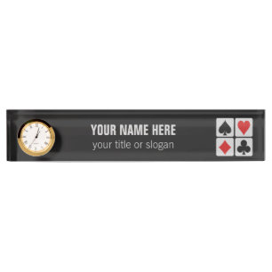 Card Player custom desk name plate