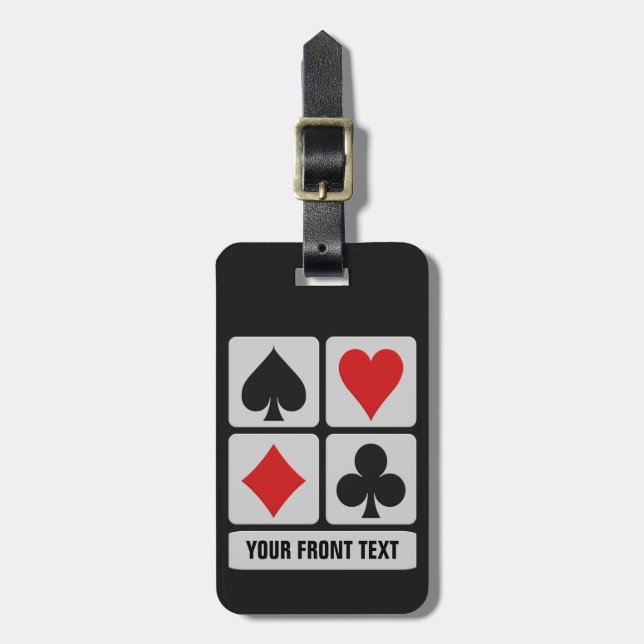 Card Player  custom luggage tag (Front Vertical)
