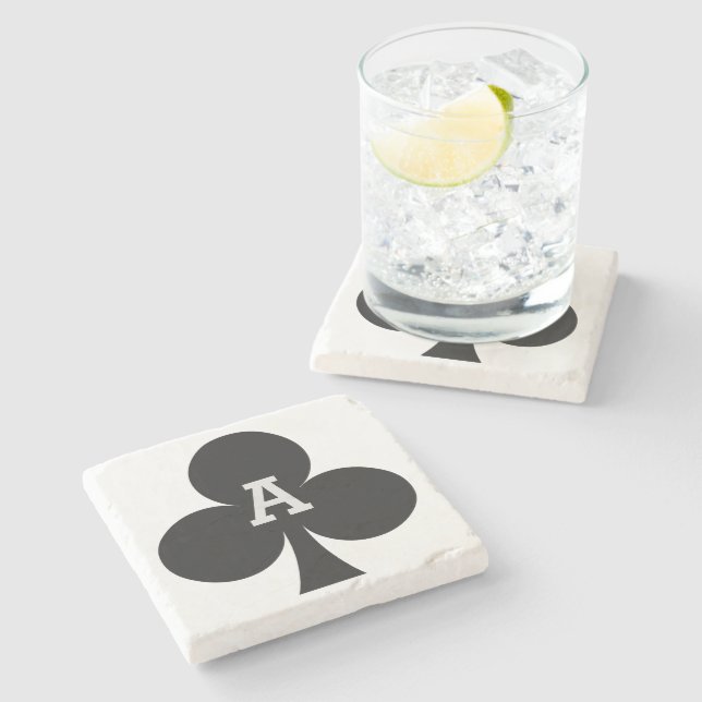 Card Player custom monogram coaster - Club (Side)