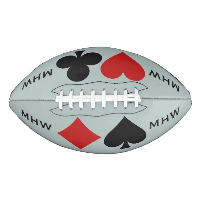 Card Player custom monogram & colour football (Front)