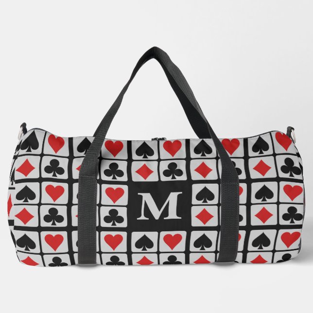 Card Player custom monogram Duffle Bag (Front)