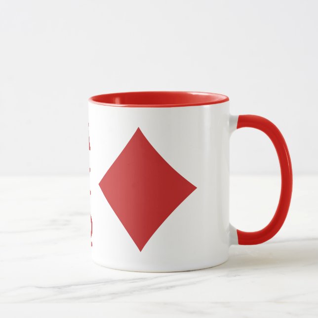 Card Player custom monogram mugs - Diamonds (Right)