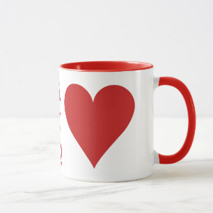 Card Player custom monogram mugs - Hearts