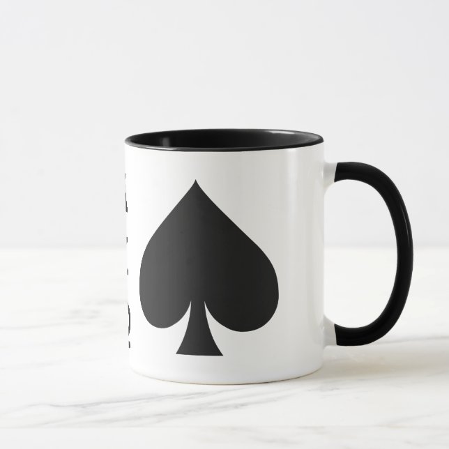 Card Player custom monogram mugs - Spades (Right)