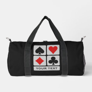 Card Player custom text Duffle Bag
