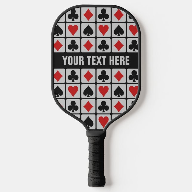 Card Player custom text Pickleball Paddle (Front)
