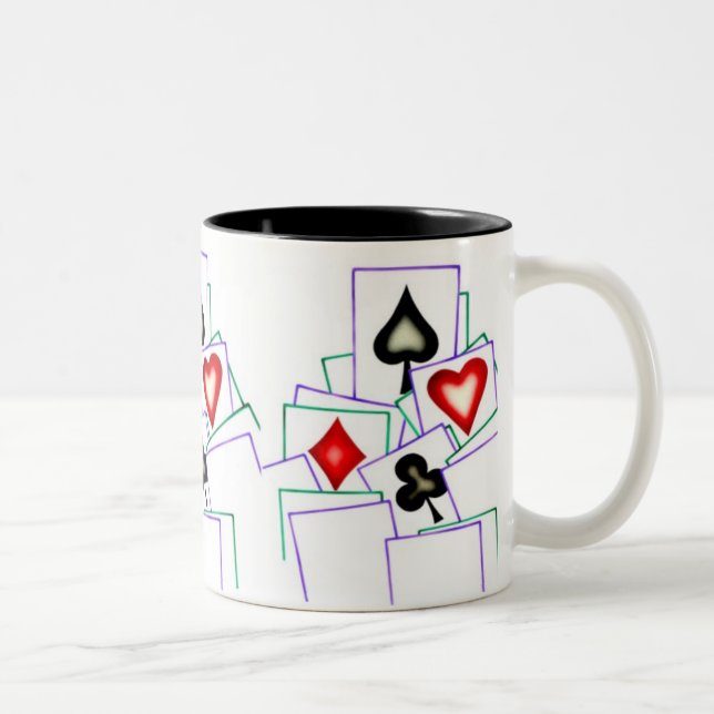 Card Player Suits Two-Tone Coffee Mug (Right)