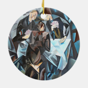 Card Players and Poker Faces Ceramic Ornament